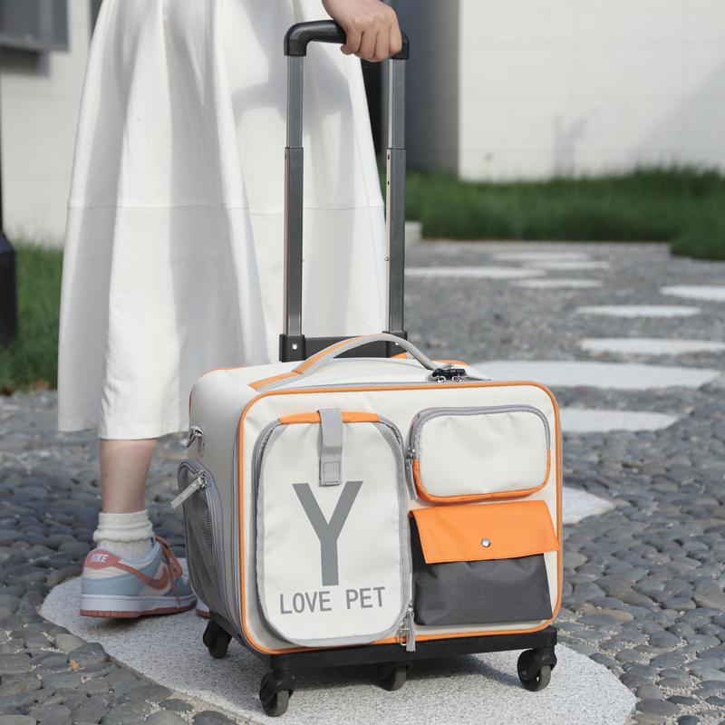 

Портативный рюкзак для путешествий с кошкой и маленькой собакой: Уличная складная тележка для питомцев Trolley Bag