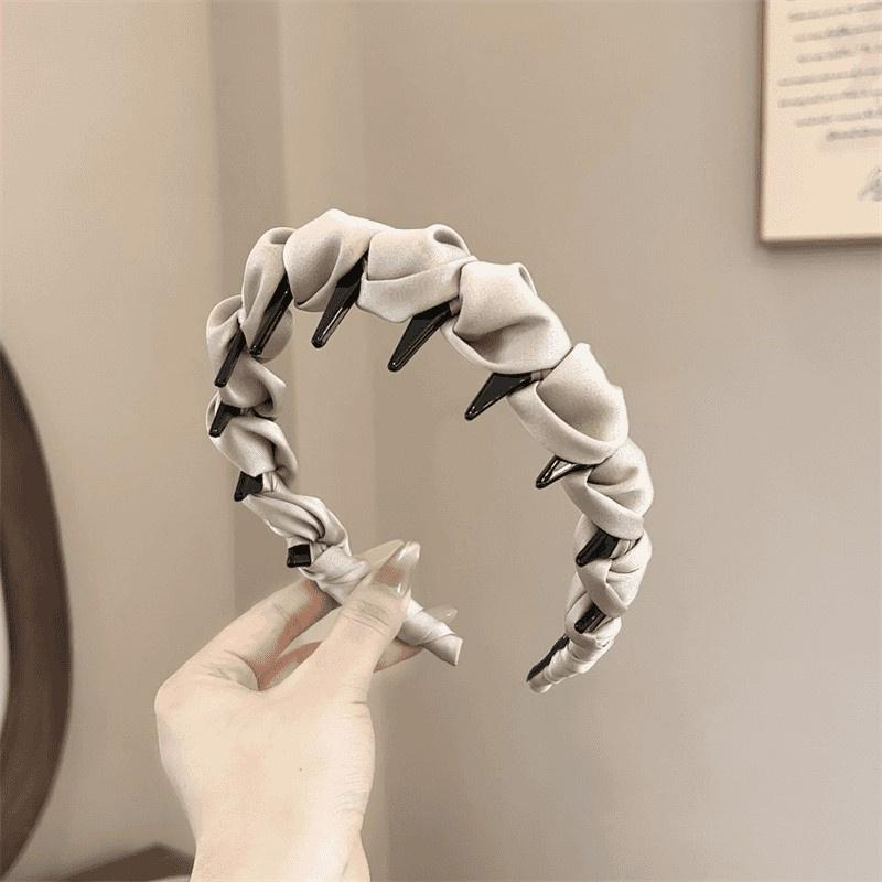 

Темпераментный Обруч для волос в стиле Little-Chic, обтянутый тканью, Нескользящая повязка на голову с зубчиками для женщин