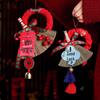 Festive Door Handle Broom Ornament with Bells - Auspicious Hanging Decoration for Housewarming and Entryway.