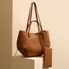 Genuine Leather High-End Women's Shoulder Tote with First Layer Cowhide, Large Capacity Handbag