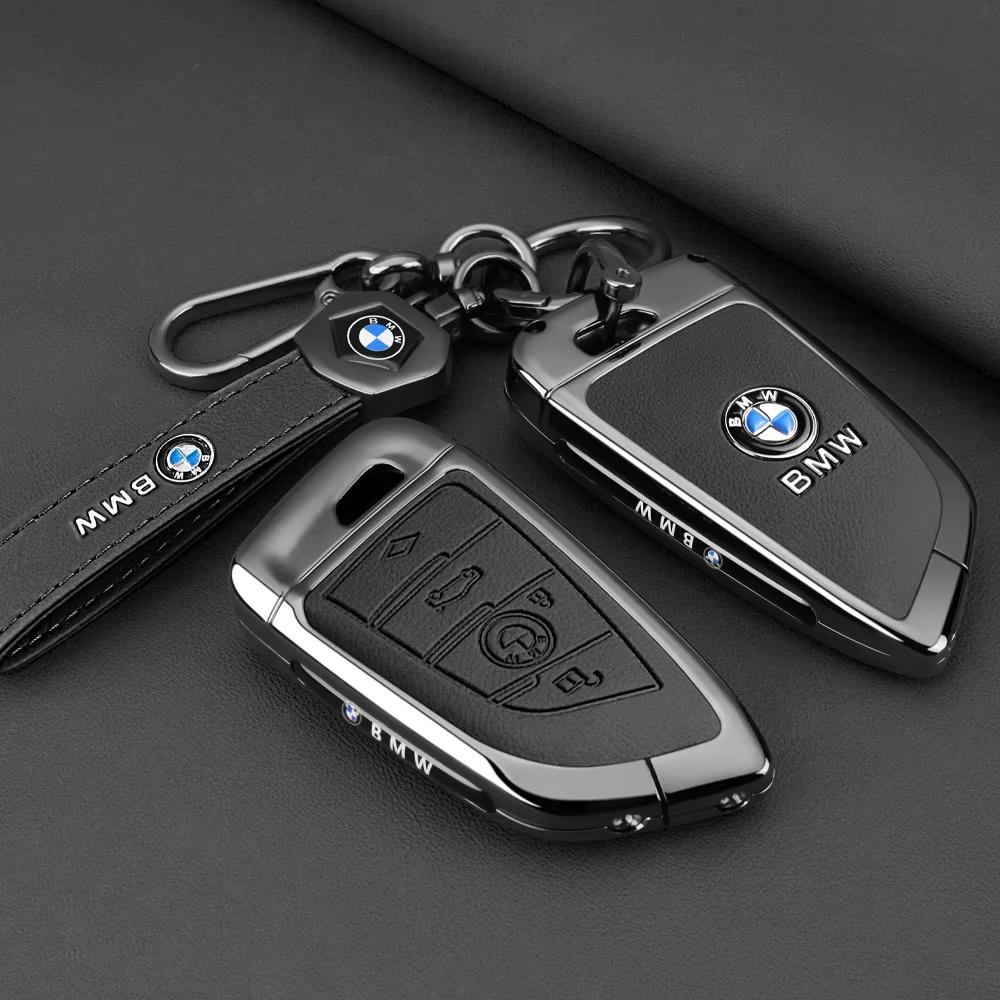 MLKJ3 Metal Leather Car Remote Key Case Cover Shell For BMW X1 X3 X4 X5 F15 X6 F16 G30 7 Series G11 F48 F39 520 525 f30 118i 218i 320i