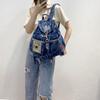 Bags Women'S Bags Canvas With Diamond Bags Casual School Bags Denim Backpacks Large Backpacks