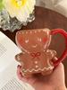 Niedliche Weihnachts-Lebkuchenmann-Keramikkaffeetasse mit Cartoon-Motiv, Paar, Keramikwassertasse, Teetasse, Safttrinkbecher, kleines Geschenk