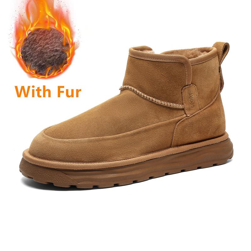 

Замшевая кожаная мужская повседневная обувь, роскошные мужские ботинки для активного отдыха, теплые плюшевые меховые зимние ботинки, высокие ботинки для отдыха и прогулок 44