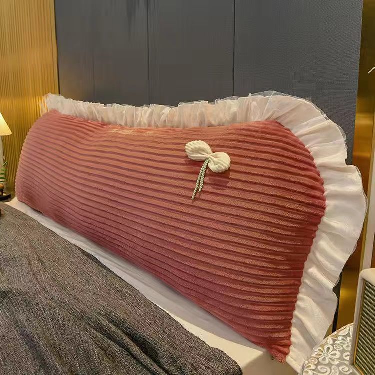 Solid colored plush headboard cushion Rectangular sofa large backrest Bed pillow, headboard soft bag, princess removable and washable pillows