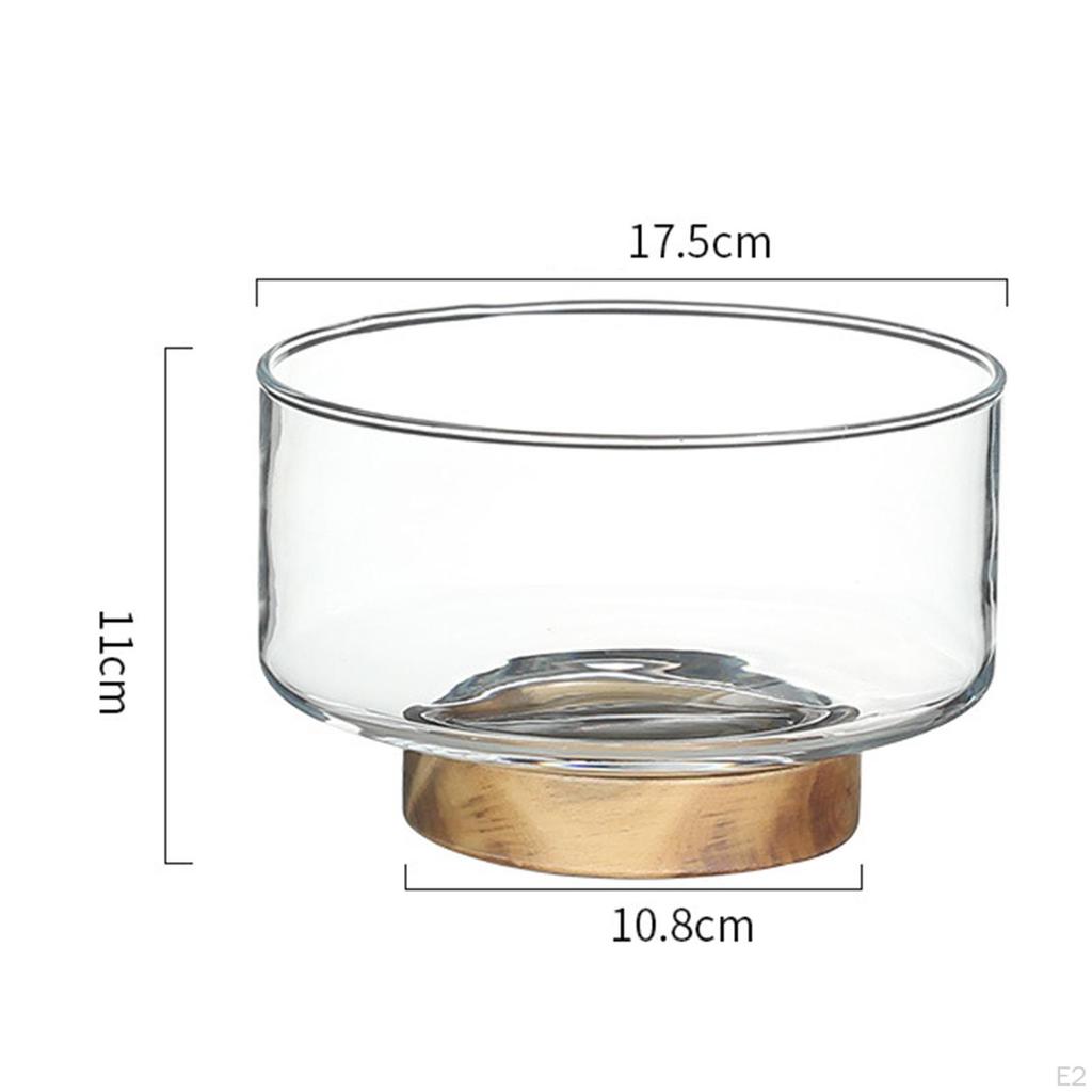 Innovative Serving Bowl Tray with Wooden Pedestal Fruit Dish Plate Display Stand Food Snacks