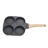 Aluminum 4 Cup Egg Frying Pan Non Stick Egg Cooker Pan Pancake Pan Easy Clean Wooden Handle For Gas Stove Induction Cookware