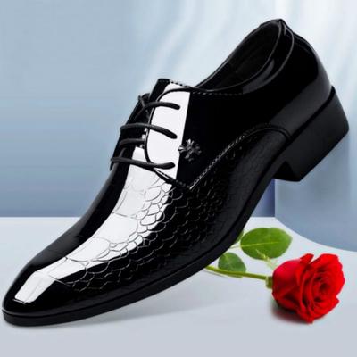 Pointed Lace-Up Trendy Shoes Fashion Leather Shoes Business Dress Casual Large Size Men'S Shoes