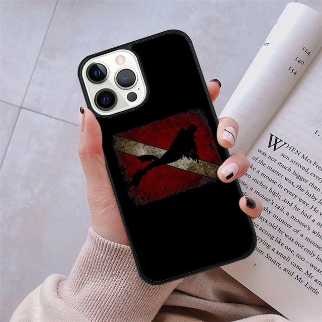 Scuba Diving Dive Flag phone Case Cover For iPhone 5 6 7 8 Plus X XR XS SE2020 Apple 11 12 13 mini Pro Max Galaxy Note10 S20 S21
