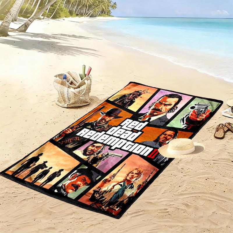 Dead Redemption II: Wild West Adventure beach towel Beach towel for vacation photos beach Absorbent bath towel seaside Outdoor pool towel