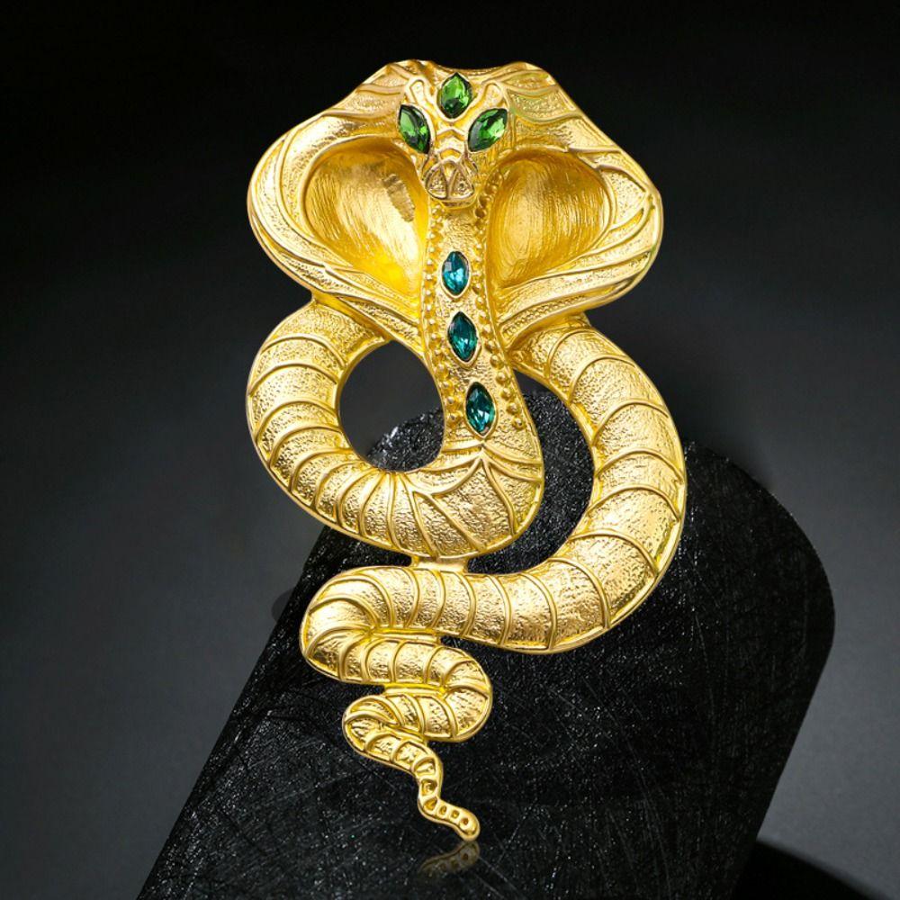 Cobra Rhinestone Snake Brooches Animal Snake Lapel Pin Vintage Zodiac Snake Brooch  Men