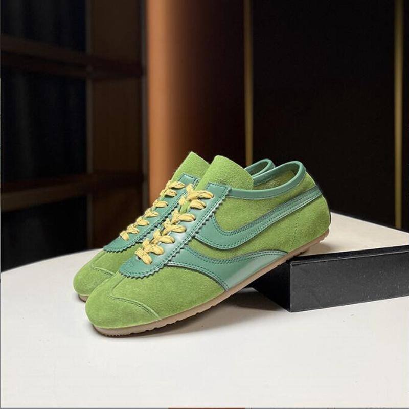 German Training Shoes Women New Genuine Leather Women Sneakers Flat Lace-up Retro Large Size Forrest Gump Shoes Women