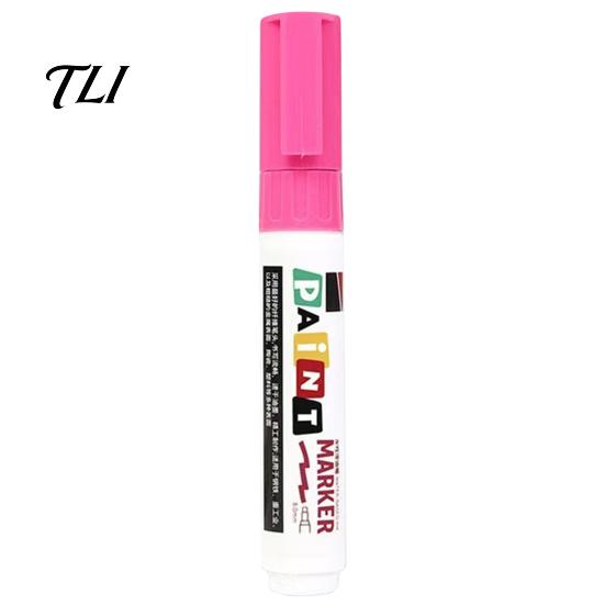 Plastic Surface Paint Pens 12 Colors Flat Tip Marker, Oil Based Broad Pen for Metal Tire Steel Glass Leather, Waterproof Quick Dry Touch Up