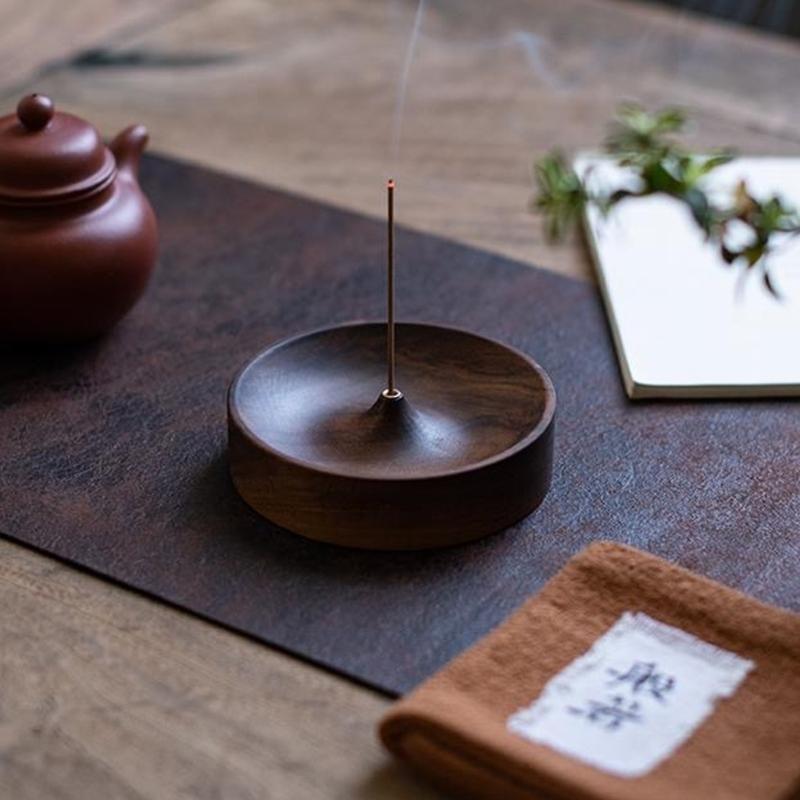 Wooden Round Incenses Stick Holder,Incenses Burners,Ashes Cather and Aromatherapys Ornament for Meditations Home Decors