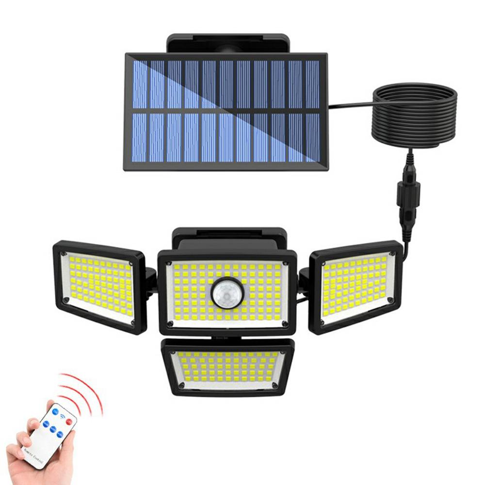 

TY10811 Outdoor Waterproof Solar Lamp 4 Heads Rotatable 283 LED Split Wall Light for Garden Patio A
