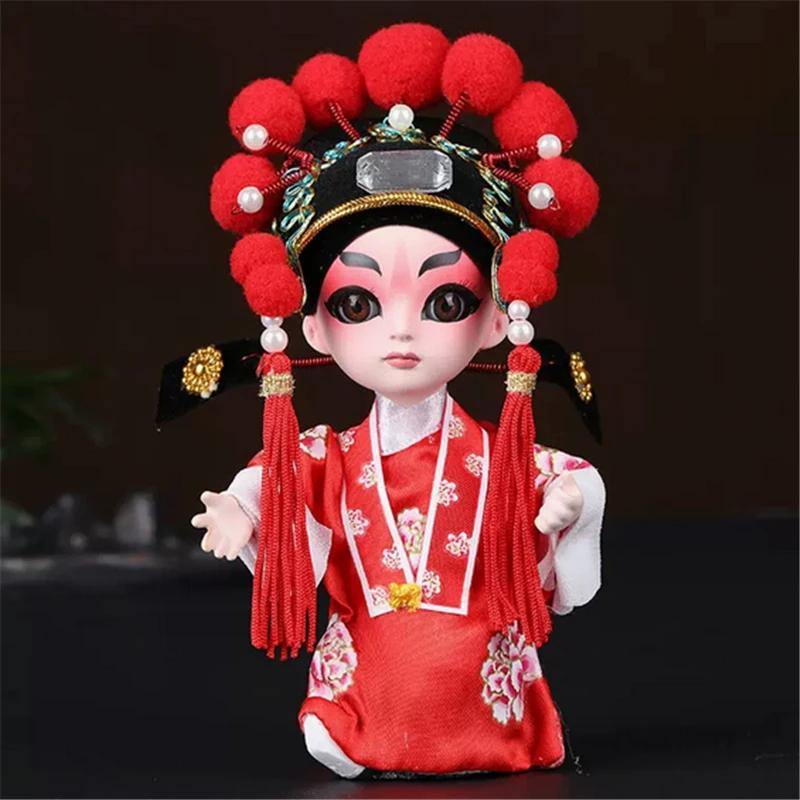 Chinese Opera Character Decoration Silk Doll Peking Opera Mask Doll Chinese Handmade Decorative Gifts Shop Decoration Doll
