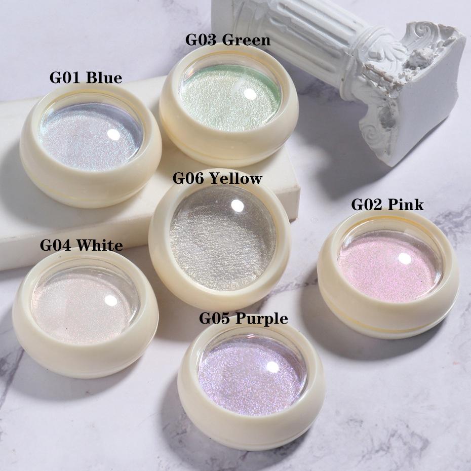Pevný pudr Třpytky na nehty Aurora Zrcadlo Duhový chrom Mořská panna Pigment Holografický třecí prach Dekorace na nehty Manikúra