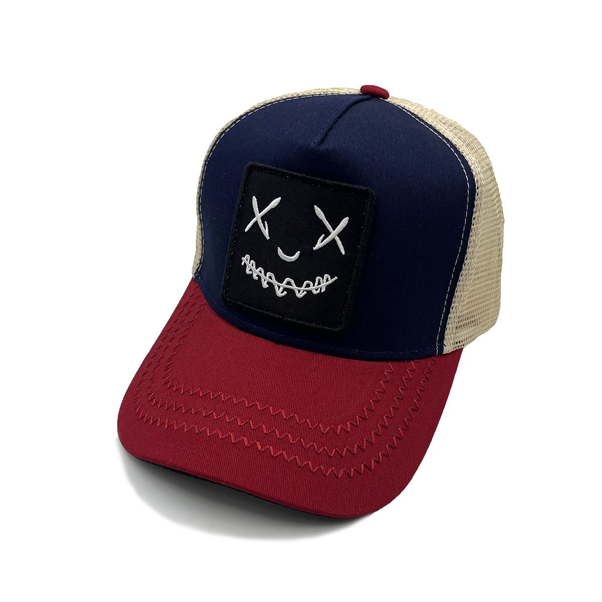 Baseball Cap Summer Breathable Mesh Cap Embroidered Baseball Cap Grimace Patch Truck Driver Cap Cap Adjustable