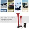 12V 150dB Super Loud Dual Trumpet Air Horn with Compressor - Red Musical Sound for Trucks, Lorry, Trains, Boats, Cars, Van & Ship