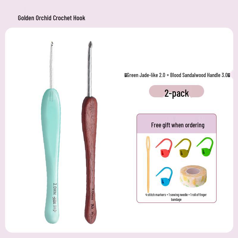 Soft Grip Resin Crochet Hook with Hand-Polished Stainless Steel Needle for Doll and Wool Knitting