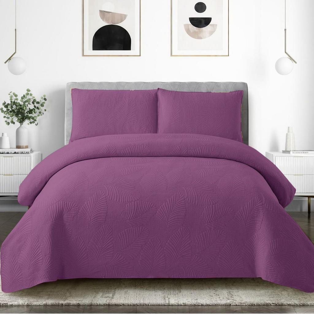 CHAUSUB Queen Size Quilt Set 220x240cm Ultrasonic Quilted Bedspread & Coverlet Summer Lightweight Comforter Blanket for Bed