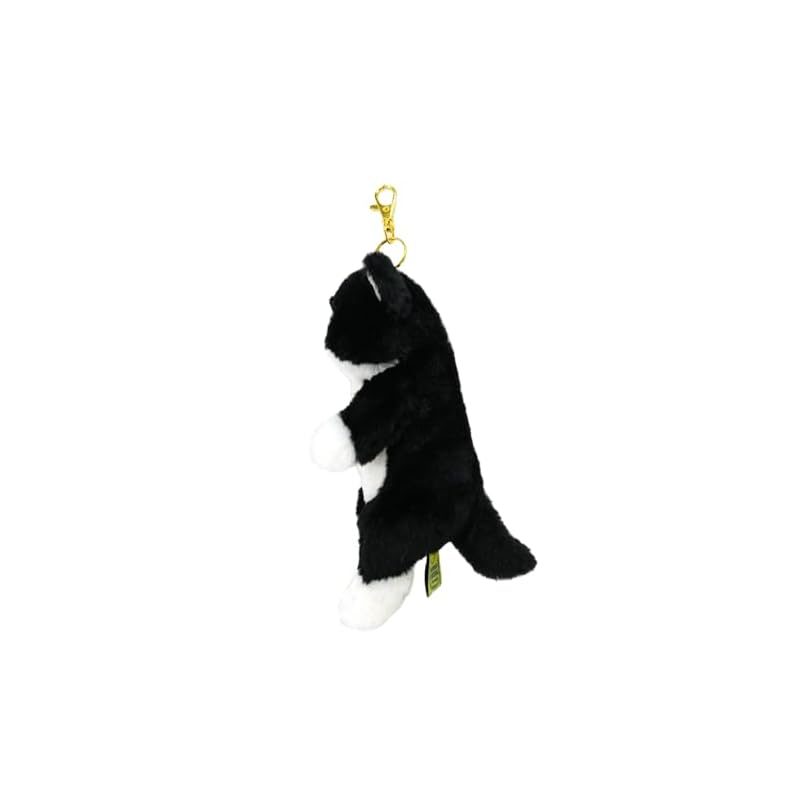 Sunlemon Knee Cat Sleeping Keychain, Calico Cat, 8 X 10 X 24 Cm, Bag Charm, Keychain, Cute Animal Cat, P-1973