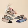 Spring and Autumn Color Matching Single Shoes Pointed Doudou Shoes Knitted Flats Casual Versatile Soft Sole Pregnant Women Fly Knitting
