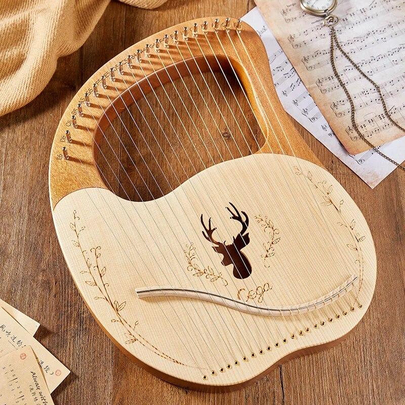Lyre Harp 10/16/19/21/24 Strings Piano Harp Lyre Harp Mahogany Stringed Musical Instrument With Tuning Wrench Spare Strings