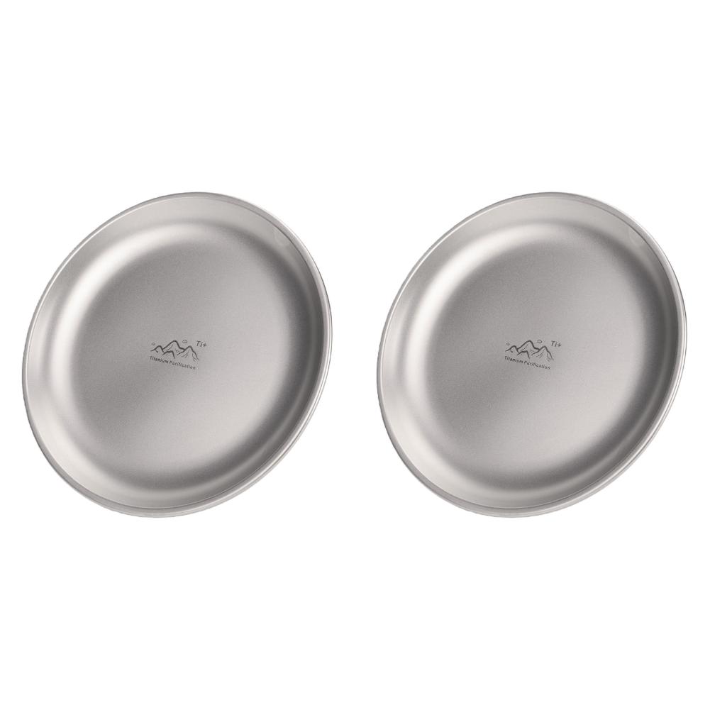 1-3Pcs 14/17/20CM Titanium Purification Plate Backcountry Dinnerware Rust Proof Stackable Camping Tray Outdoor Fruit Salad Dish