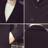 Men Suit Coat Lapel Long Sleeve Solid Color Mid-length Suit Jacket Slim Fit