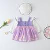 Baby Girl Summer Hanfu Bodysuit: Lightweight Ancient Costume Diaper Cover Jumpsuit Princess Dress Tang Suit