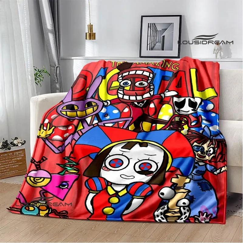 THE AMAZING DIGITAL CIRCUS Cartoon Blanket Warm Flannel Blankets Soft Cozy Blanket Sofa Travel Blanket Bed Linings Birthday Gift