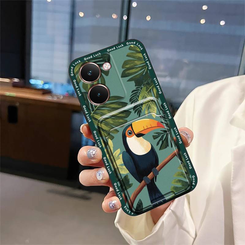 Cute Shockproof Phone Case For Realme P3 Ultra 5G TPU Fashion Design Card Slot Protective Silicone Card Bag Graffiti