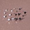PONYKISS Real  Sterling Silver Round Zircon Stud Earrings For Women Classic Fine  Minimalist Ear Piercing Accessories