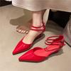 Lackleder Spitze Keilabsatz Sandalen Elegante Bequemlichkeit Keilabsatz Ein-Riemen Schnallenabsätze