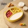 Non Slip Baby Plate Silicone Suction for Toddlers, Cute Bear Shape Unbreakable Divided Travel Feeding Toddlers Bowl, Tray Infants And Kids