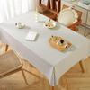 Tablecloth, Waterproof, Oil-Proof, Scald-Resistant, Washable, Heat-Resistant, PVC Table Mat, Light Coffee Square Patter