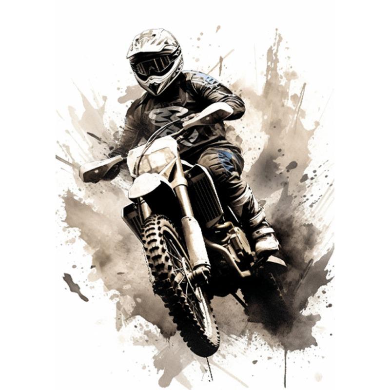 Akwarela Błotny Rower Motocross Płótno Malarskie Plakaty Wydruki Motocykl Rower Ścienny Obraz do Pokoju Wystrój Domu Prezent dla Syna