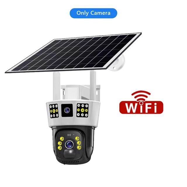 V380 Pro Solar WIFI IP Camera CCTV 12MP 6K Outdoor 4G SIM Two Lens Three Screen Auto Tracking Security Surveillance PTZ Camera