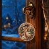 Office Holiday Decorations Christmas Acrylic Hanging Ornament, 2D Flat Double Side Printed Ornaments Santa Snowman Pendant for Tree Window,