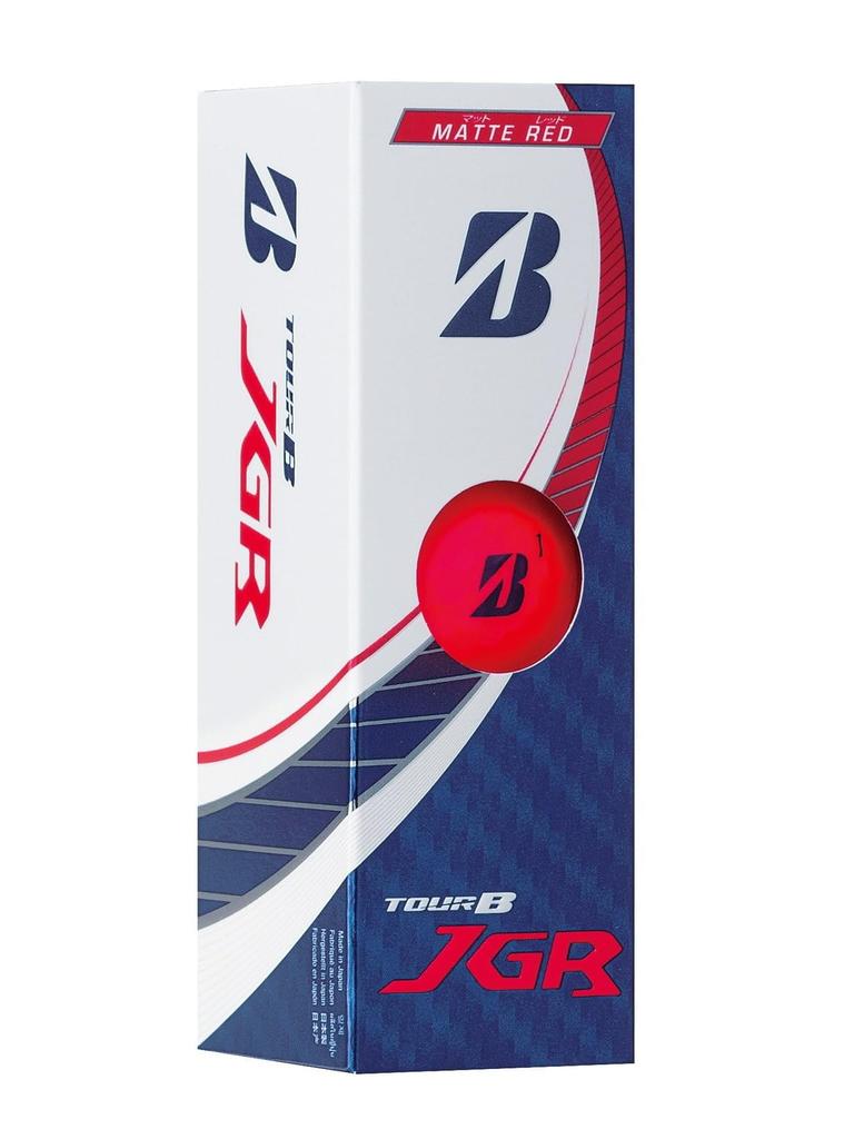 Bridgestone Golfbälle TOUR B JGR Mattrot, 2 Dutzend (24 Bälle) Modell 2023, Original-Taschentuch im Lieferumfang enthalten