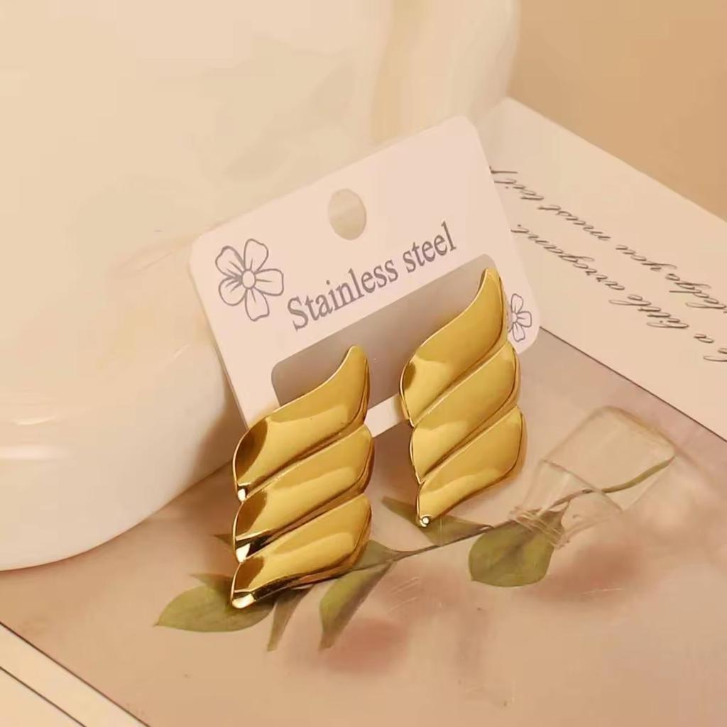 European American Trendy Cross-Border Punk Cold Wind Stainless Steel Earrings Geometric Irregular Drop Fashion Jewelry