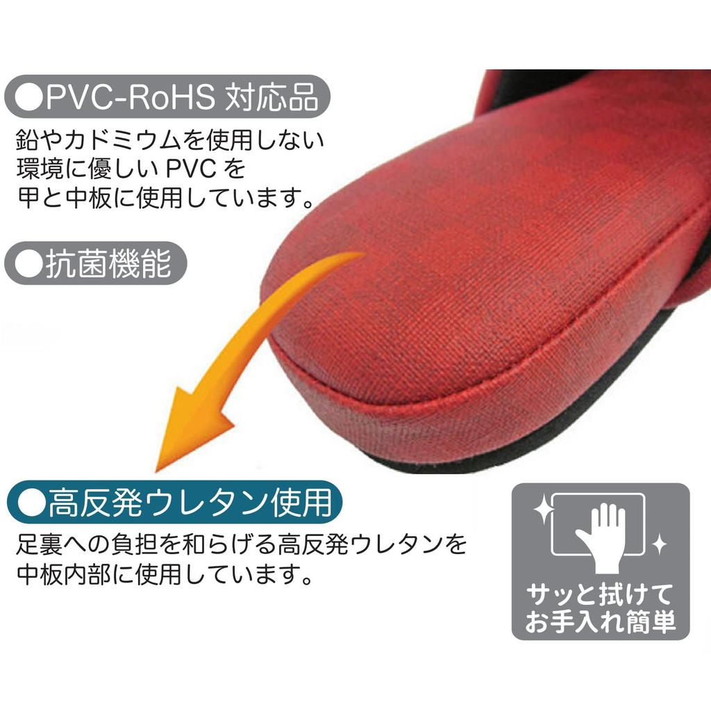 Medium Checker Senko Antibacterial Vinyl Slippers for Guests and Professional Also Recommended for and Hospitals [Red, (Inner Dimensions Approx.
