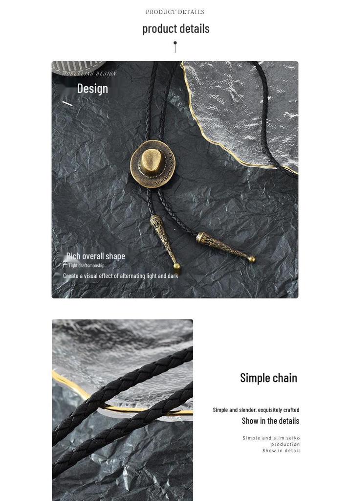 Western Cowboy Bolo Tie Necklace: European American Style Autumn-Winter Casual Lanyard for Women