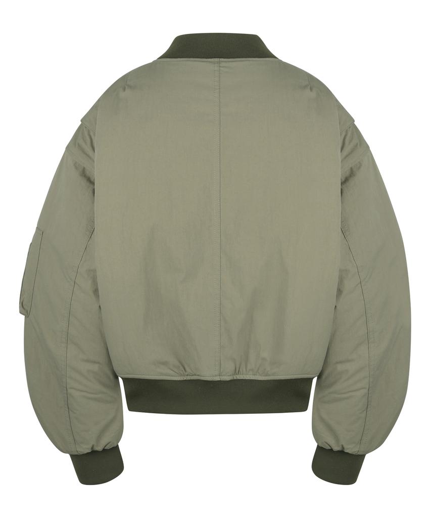 Basemoment Cn Flight Crop Bomber Jacket Sage