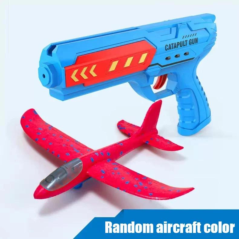 Airplane Launcher Toys Kids Catapult Guns Aircraft Shooting Toy Outdoor Sports Flying Foam Plane Launcher Gifts for Boys Girls