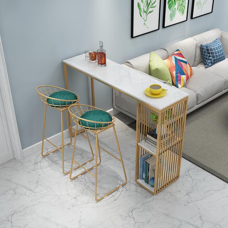 Nordic Marble Wall-Mounted Bar Table Set with Chairs – Modern Partition Counter for Living Room