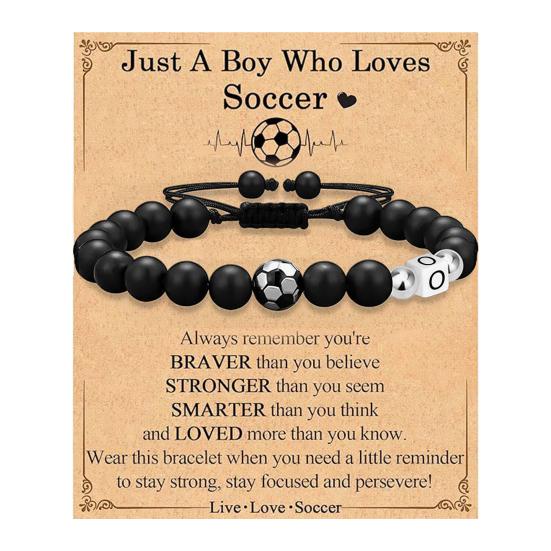 

Браслет для мужчин Черные матовые бусины Браслет с буквами от А до Я Регулируемый браслет O