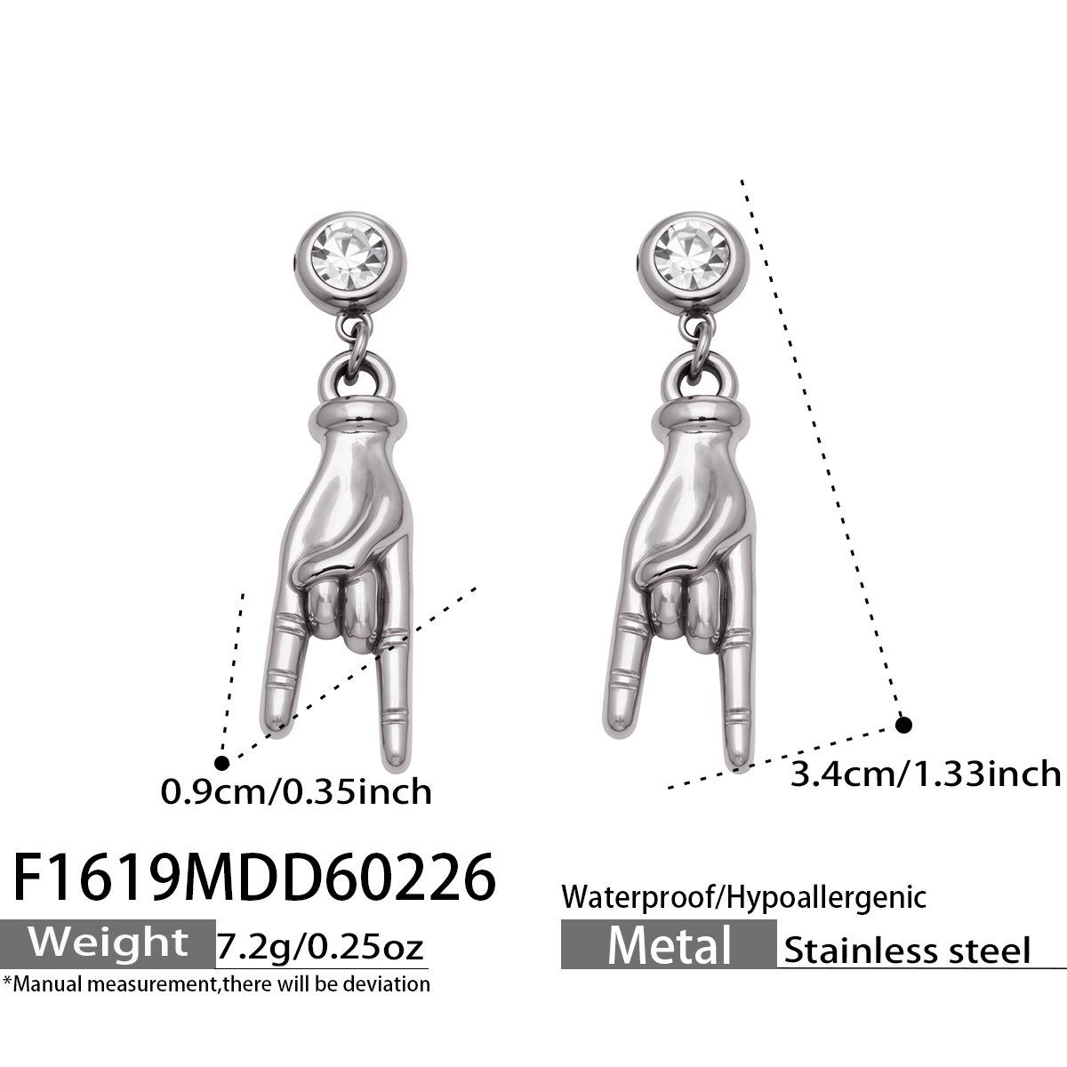 

Серьги-подвески Каменная рука с покрытием из 18-каратного золота и инкрустацией цирконием