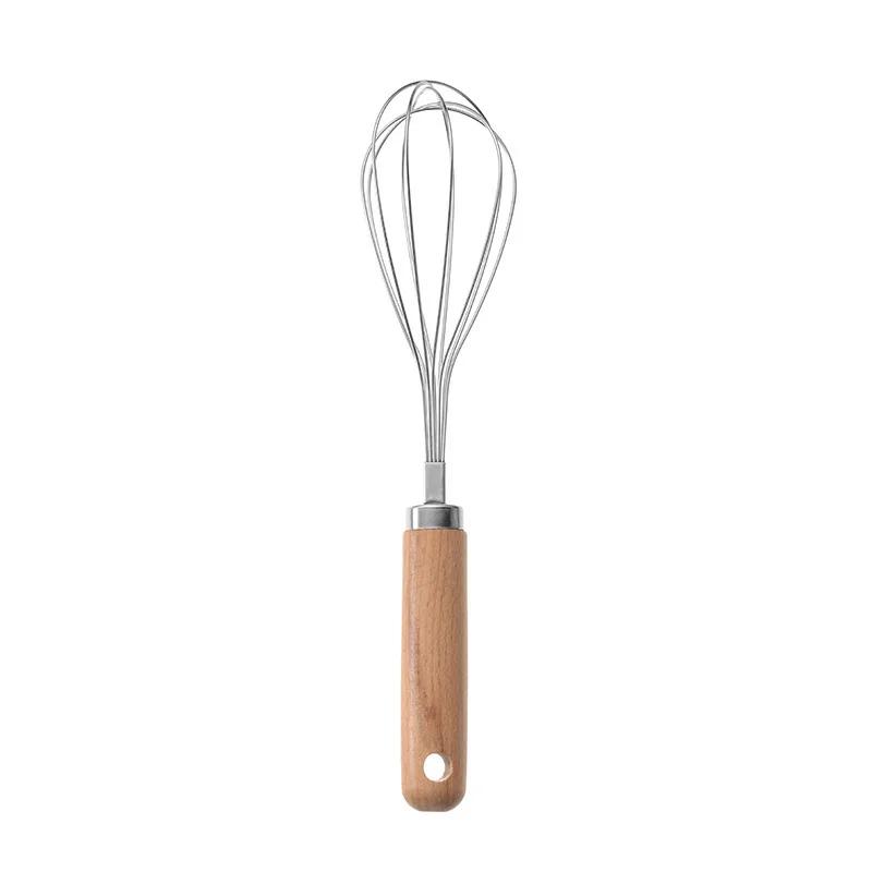 Wooden Handle Kitchen Gadgets Small Kitchen Utensils Set Baking Set Pizza Cheese Knife Stainless Steel Egg Beater